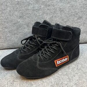RaceQuip Black‎ Suede High Top Racing Driving Shoes Mens Motorsport Size 13